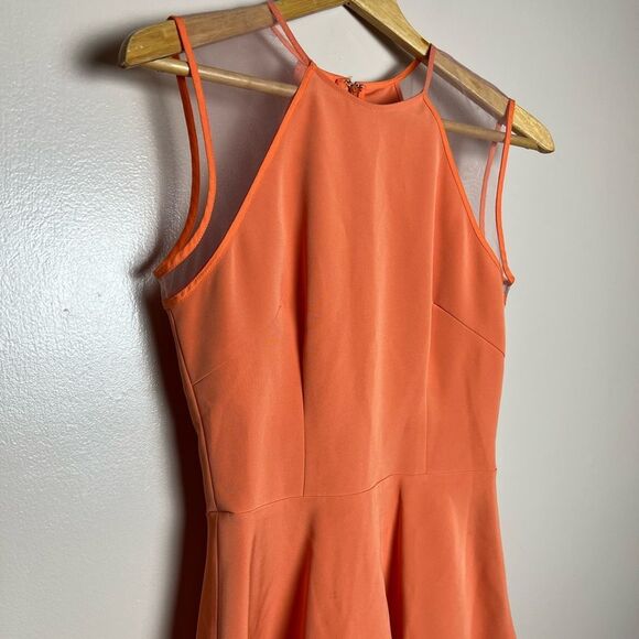 CLEARANCE! Orange Nha Khanh Mesh Shoulder Peplum Blouse Size 2 EUC - Picture 5 of 8